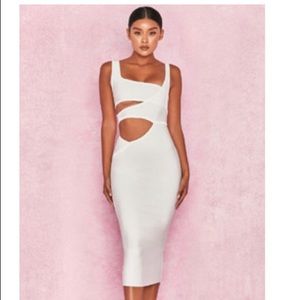 House of CB ‘Miya’ White Cut Out Bandage Dress